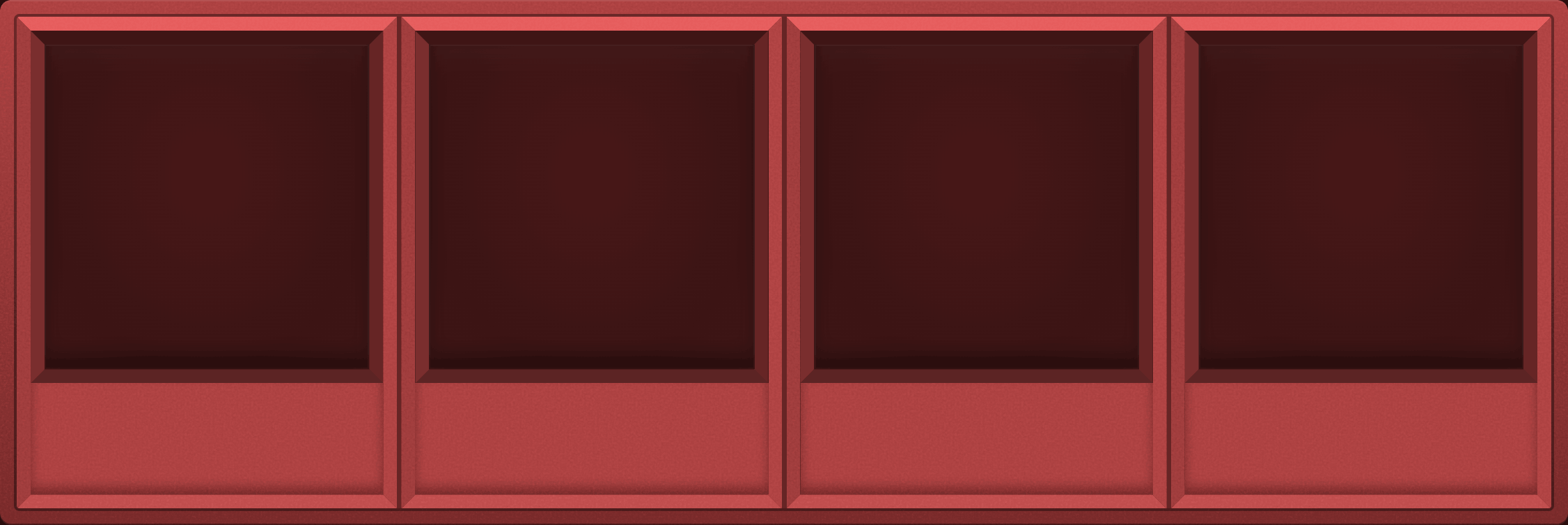 Neon Coral Display Case (1x4)
